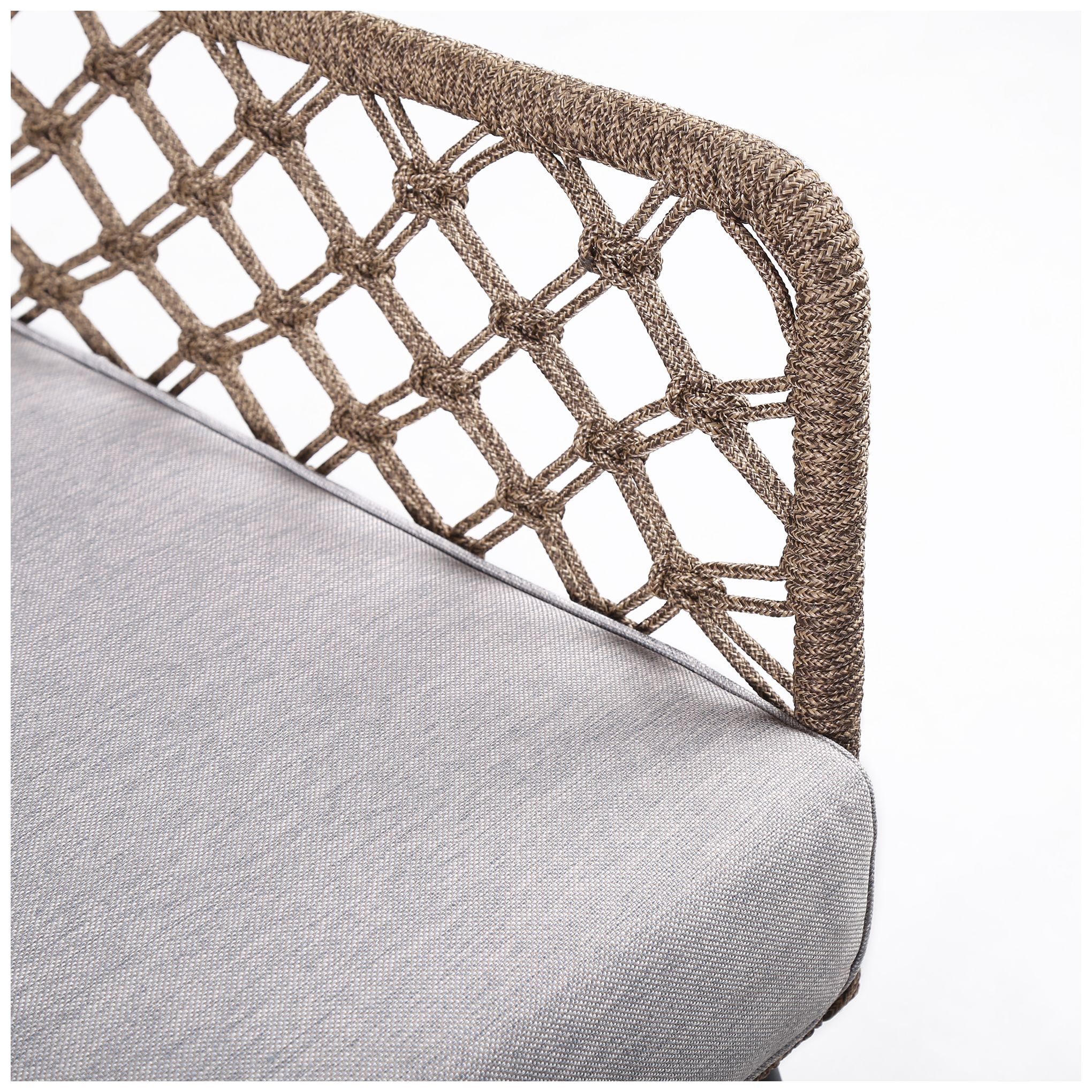 Image 5 Marco Indoor Outdoor Lounge Chair in Steel with Truffle Rope and Cushion more views