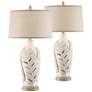Marco Island 34" Antique White Night Light Table Lamps Set of 2