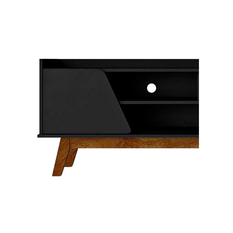 Image 3 Marcus 63" Wide Matte Black Wood 2-Door TV Stand more views