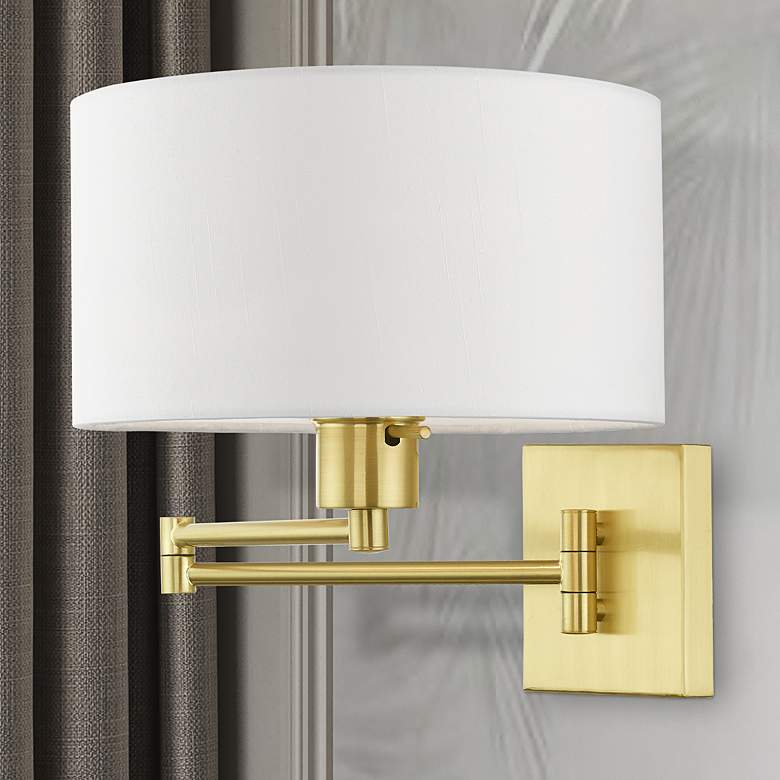 Image 2 Marcus Satin Brass Swing Arm Wall Lamp