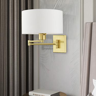 Marcus Satin Brass Swing Arm Wall Lamp