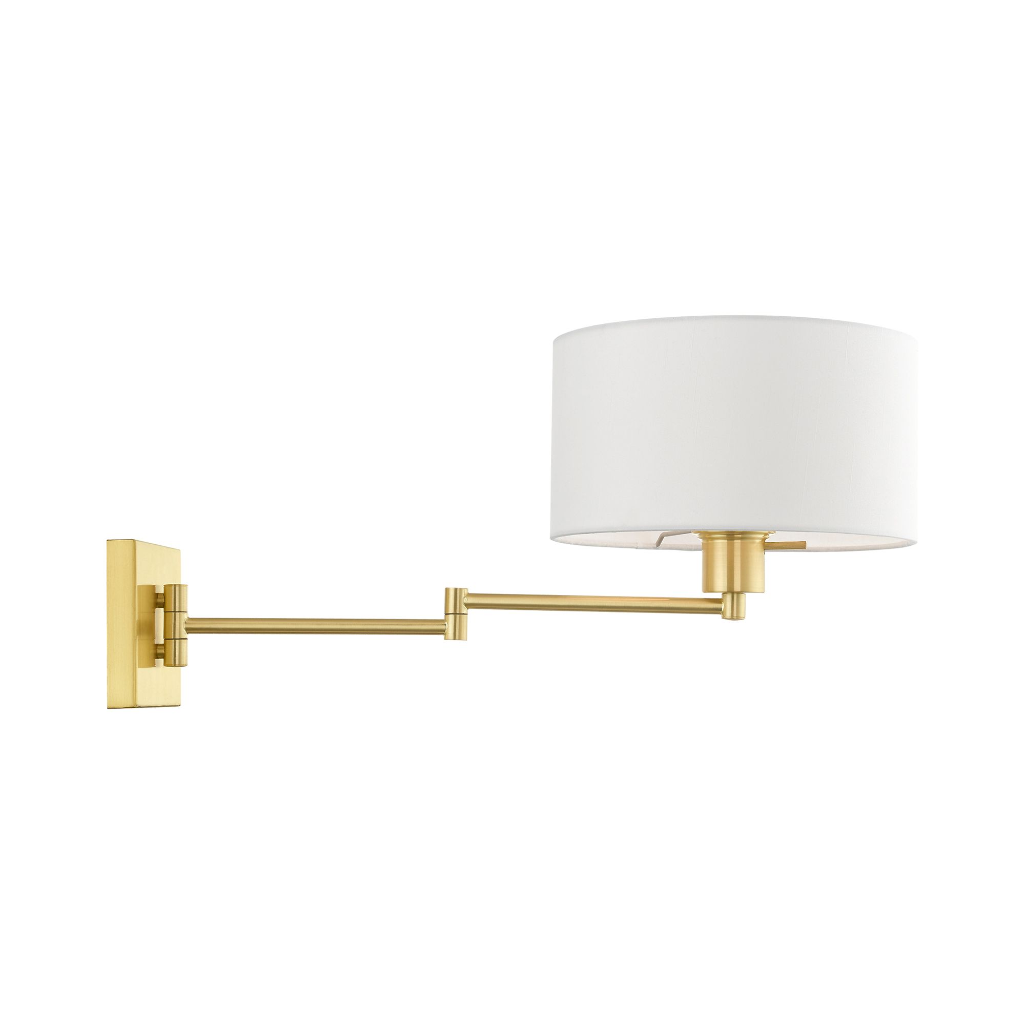 Marcus Satin Brass Swing Arm Wall Lamp in scene