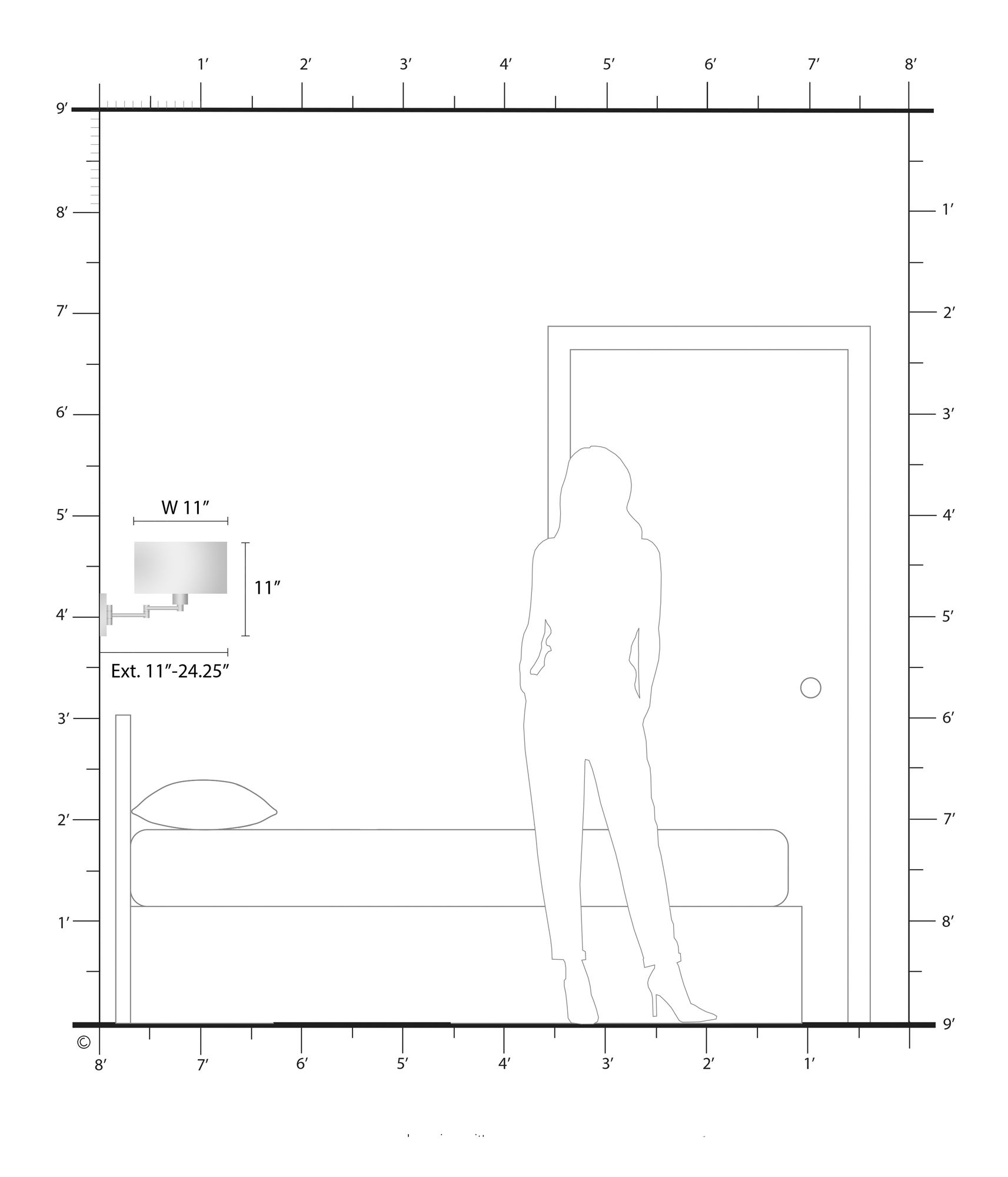 Marcus Satin Brass Swing Arm Wall Lamp in scene