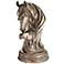 Mare and Filly Horses Golden Bronze 13" High Statue