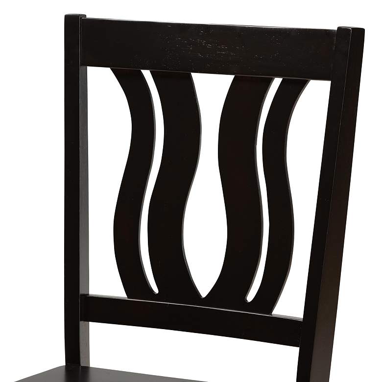 Image 5 Mare Dark Brown Wood 7-Piece Dining Table and Chair Set more views