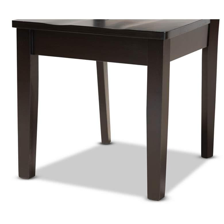 Image 6 Mare Dark Brown Wood 7-Piece Dining Table and Chair Set more views