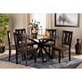 Mare Two-Tone Brown Wood 7-Piece Dining Table and Chair Set