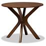 Mare Walnut Brown Wood 5-Piece Dining Table and Chair Set