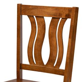 Image5 of Mare Walnut Brown Wood 5-Piece Dining Table and Chair Set more views