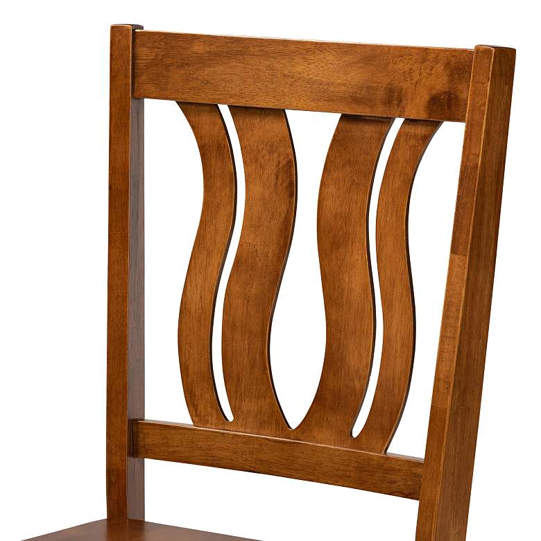 Image 5 Mare Walnut Brown Wood 7-Piece Dining Table and Chair Set more views