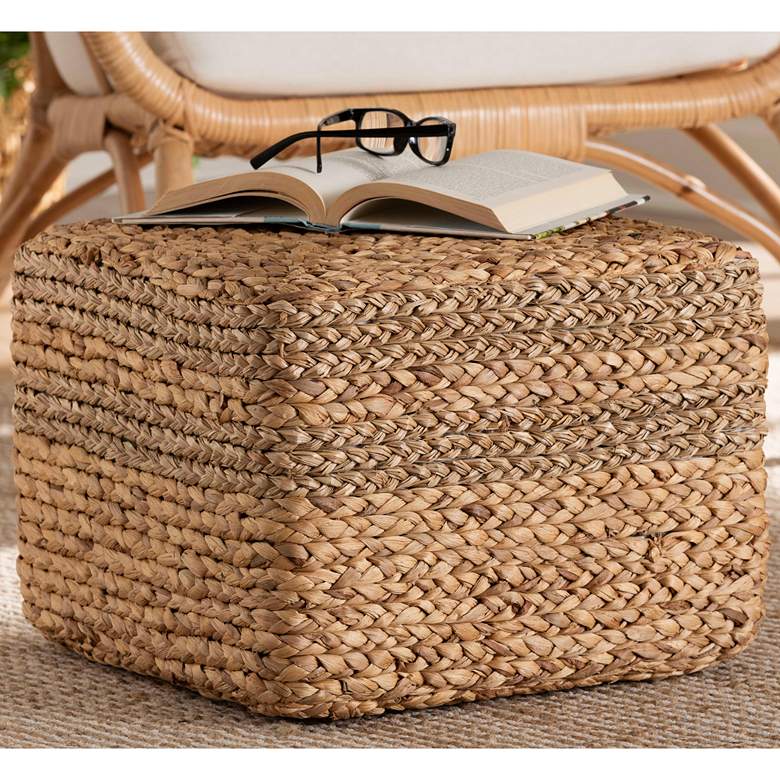 Image 1 Marella Natural Brown Seagrass Accent Footstool