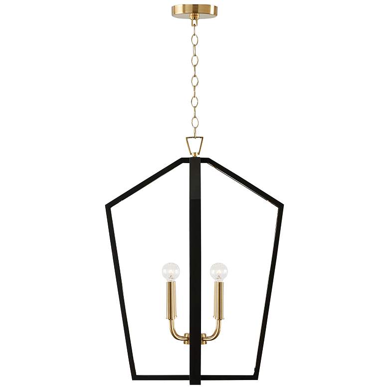 Image 2 Maren 20 inch Wide Black and Brass Pendant Modern Chandelier more views