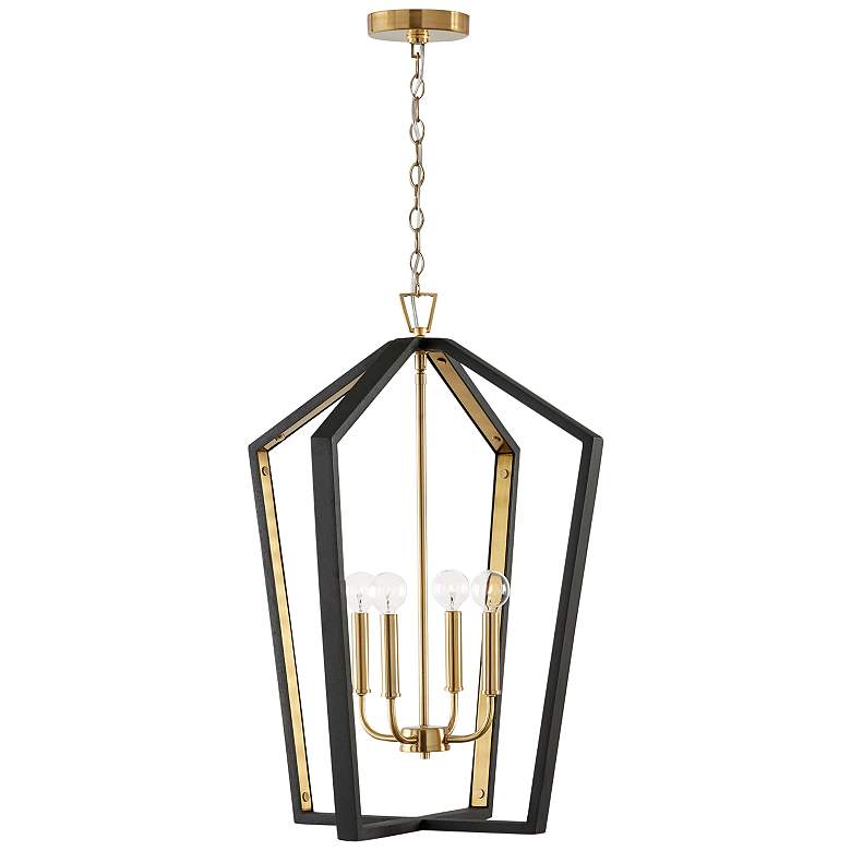 Image 5 Maren 20 inch Wide Black and Brass Pendant Modern Chandelier more views