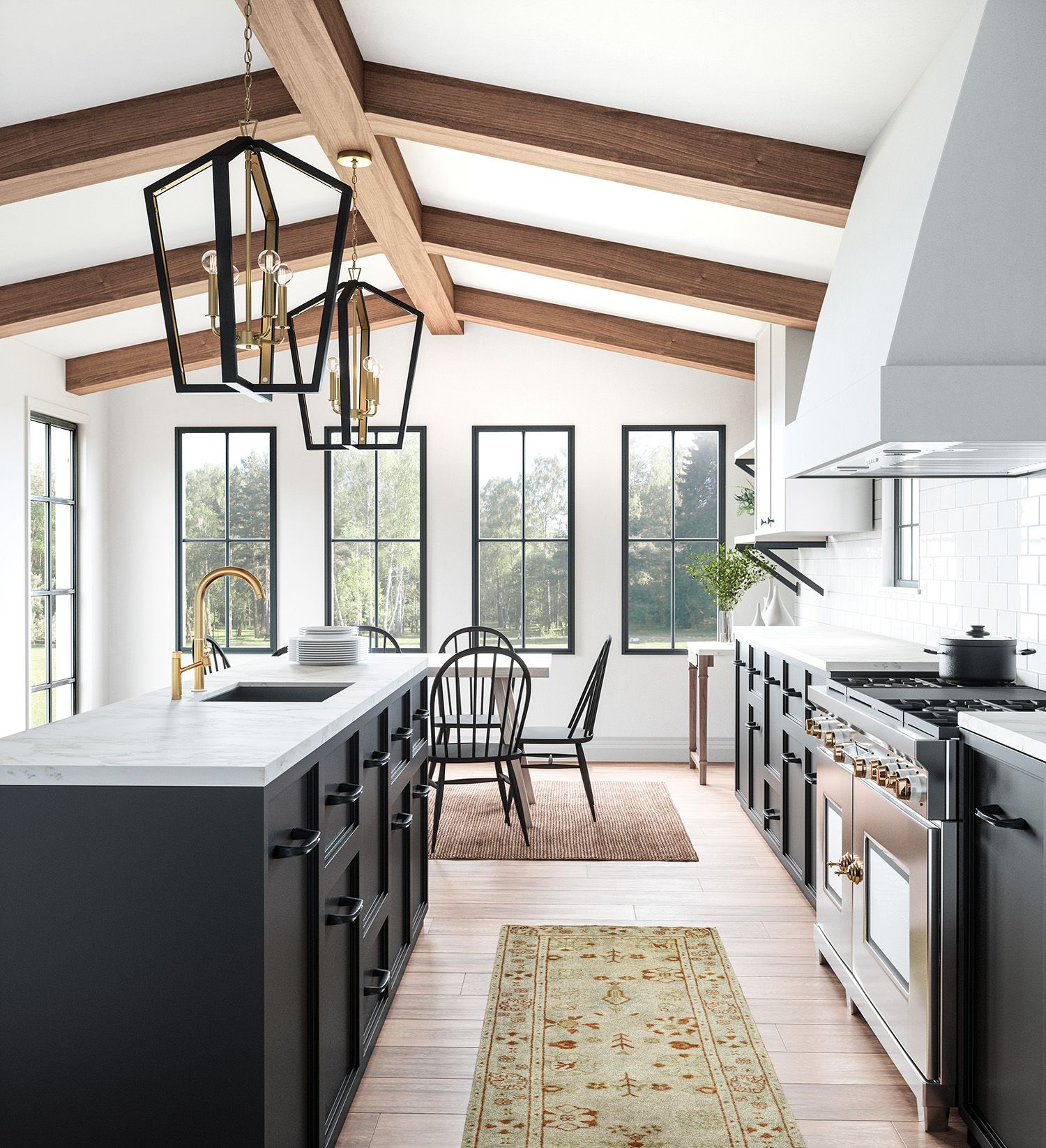 Image 7 Maren 20" Wide Black and Brass Pendant Modern Chandelier more views