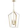 2_Maren 20" Wide Flat White and Matte Brass 4-Light Pendant