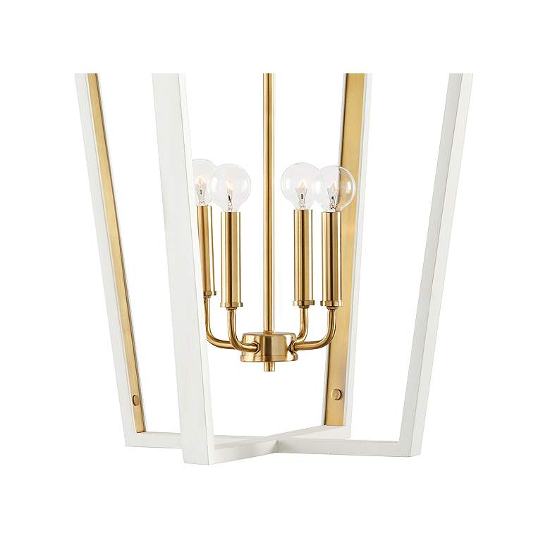 Image 3 Maren 20" Wide Flat White and Matte Brass 4-Light Pendant more views