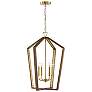 2_Maren 20" Wide Nordic Wood and Matte Brass 4-Light Pendant