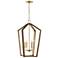 Maren 20" Wide Nordic Wood and Matte Brass 4-Light Pendant
