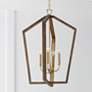 1_Maren 20" Wide Nordic Wood and Matte Brass 4-Light Pendant
