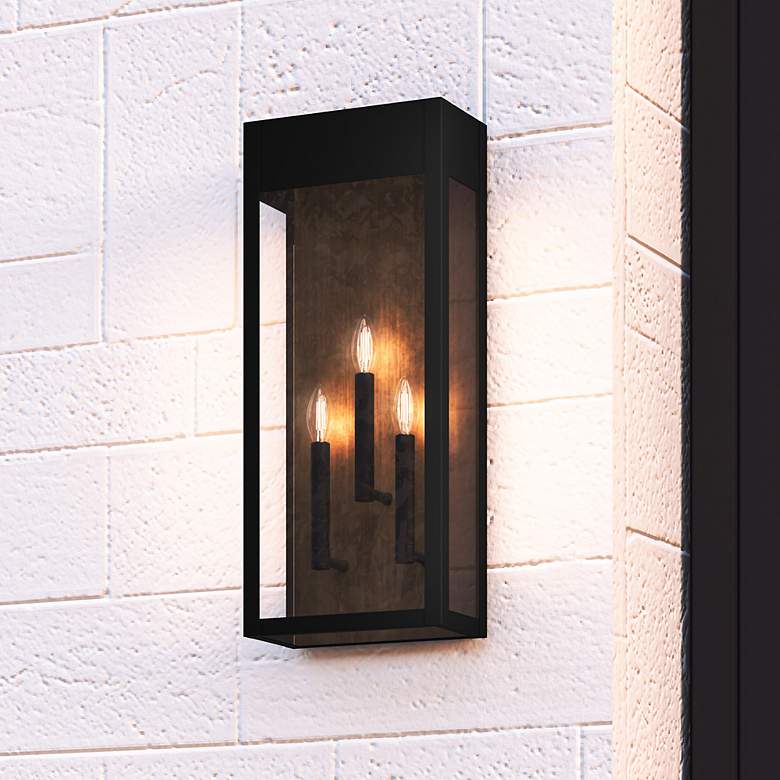 Image 1 Maren 3-Light Matte Black Outdoor Wall Lantern