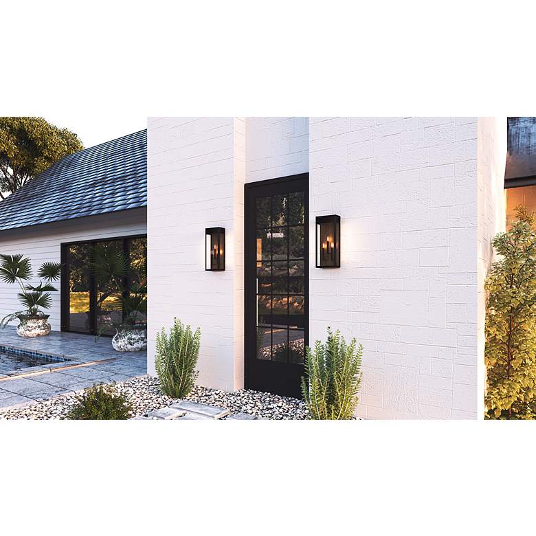 Image 6 Maren 3-Light Matte Black Outdoor Wall Lantern more views