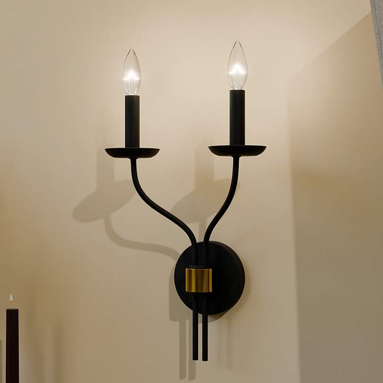 Image 1 Margaret 2-Light Matte Black Wall Sconce