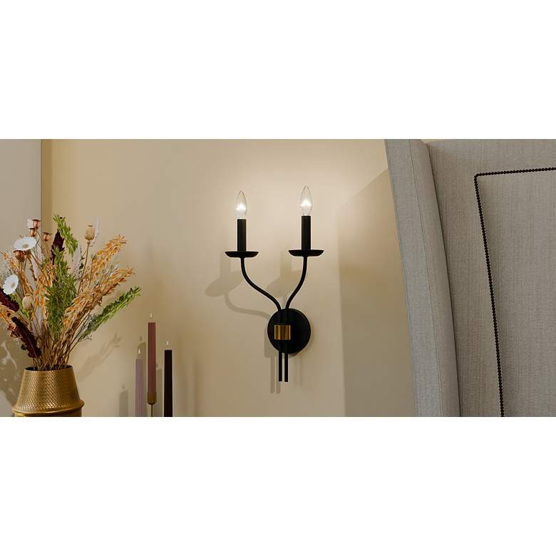 Image 7 Margaret 2-Light Matte Black Wall Sconce more views