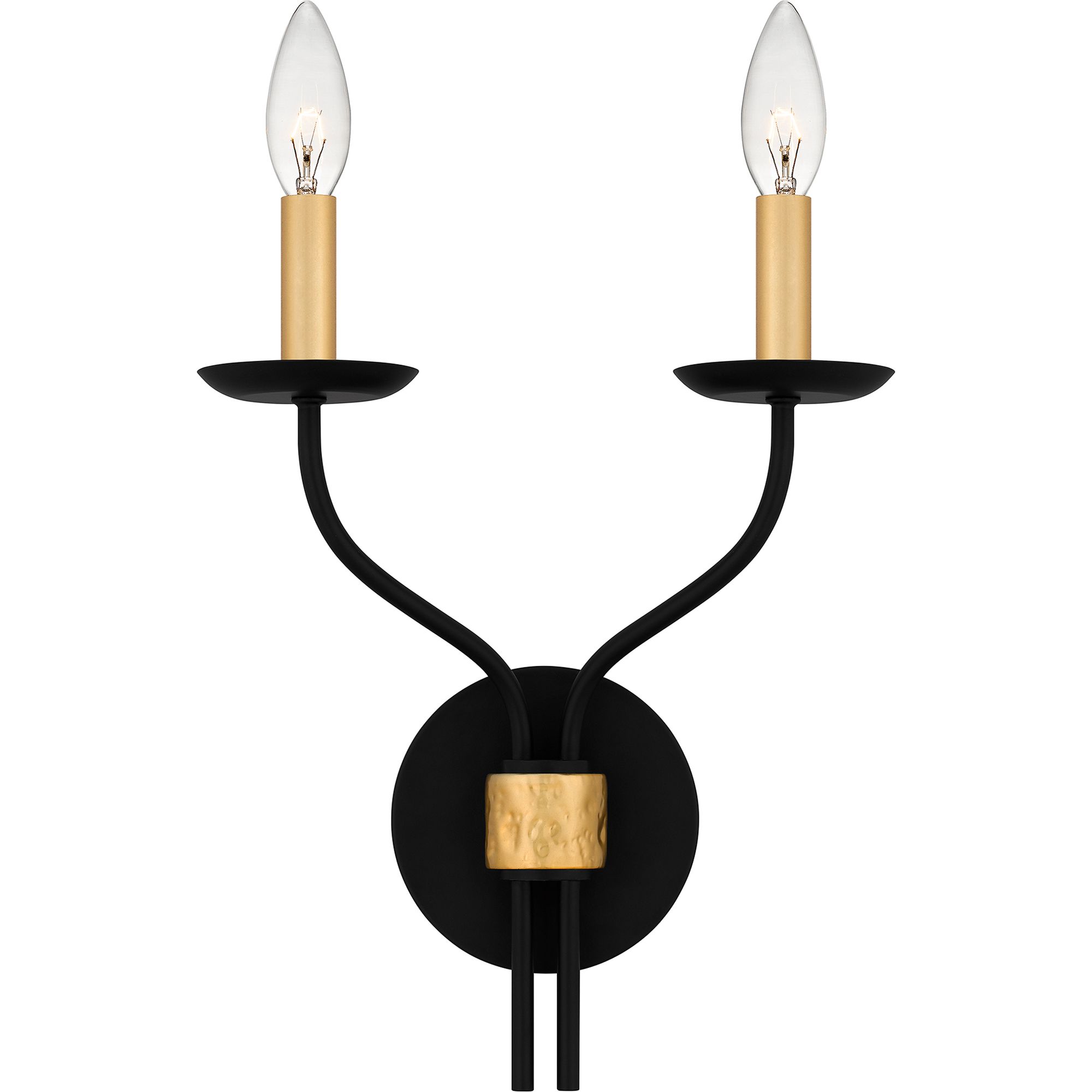 Margaret 2-Light Matte Black Wall Sconce