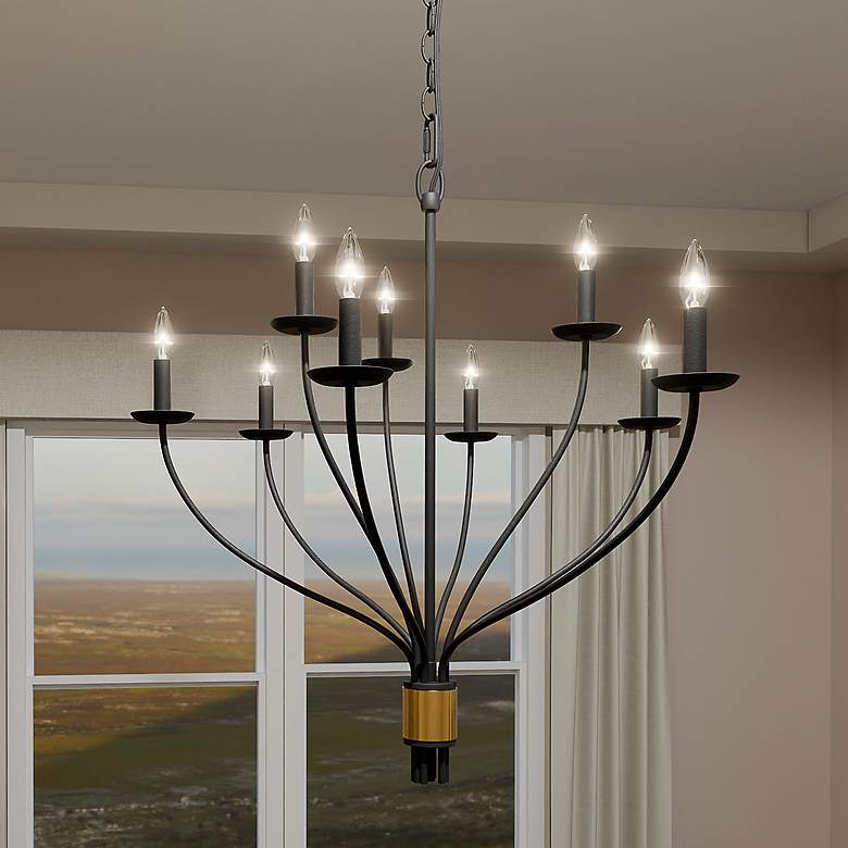 Image 1 Margaret 9-Light Matte Black Chandelier