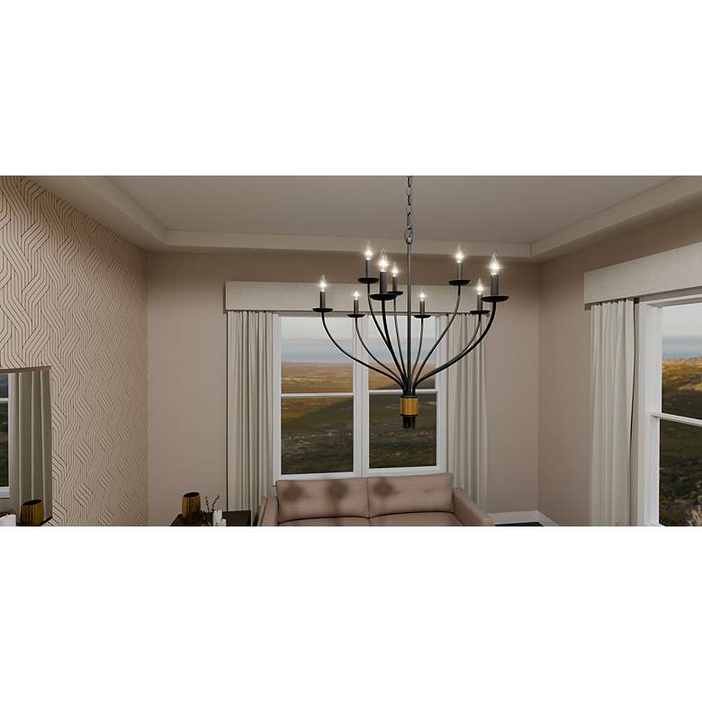 Image 7 Margaret 9-Light Matte Black Chandelier more views