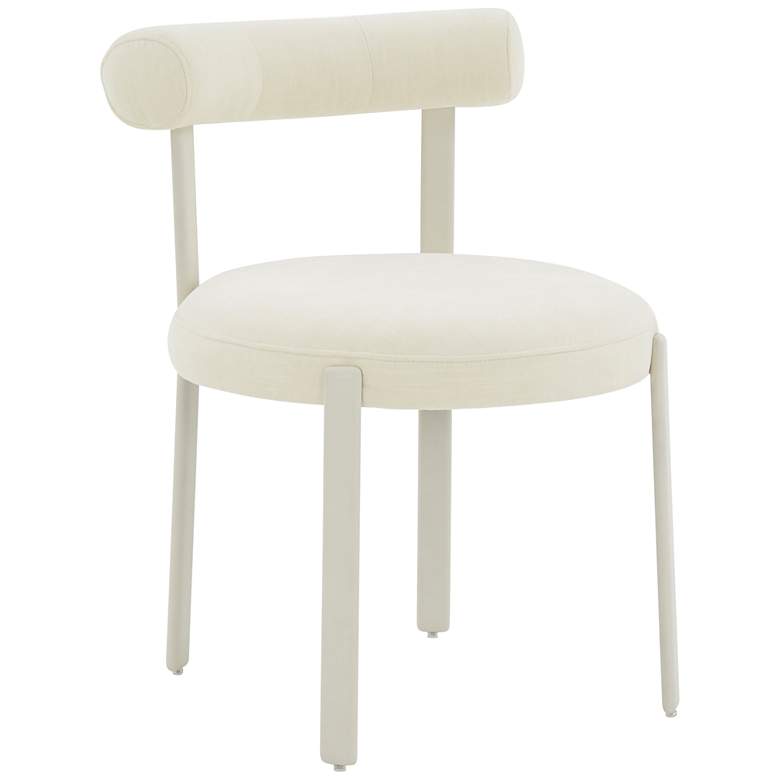 Image 1 Margaret Cream Textured Velvet Dining Chair