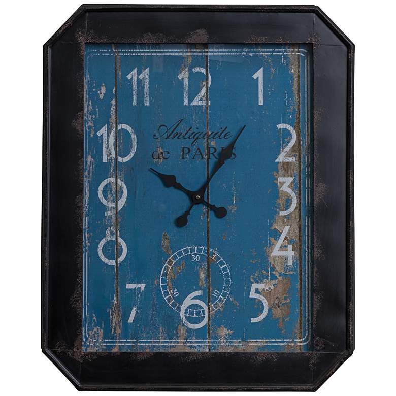 Image 1 Margaret Distressed Navy and Sky Blue 33 inch High Wall Clock