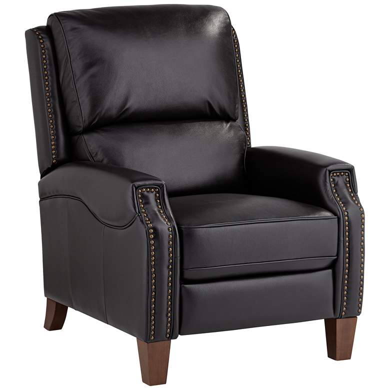Image 2 Margaret Livorno Chocolate Black Leather Pushback Recliner