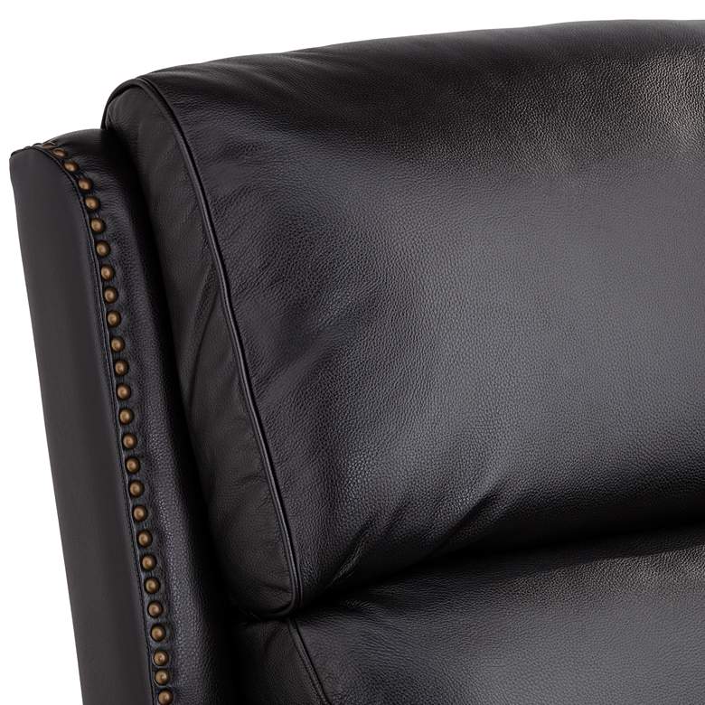 Image 4 Margaret Livorno Chocolate Black Leather Pushback Recliner more views