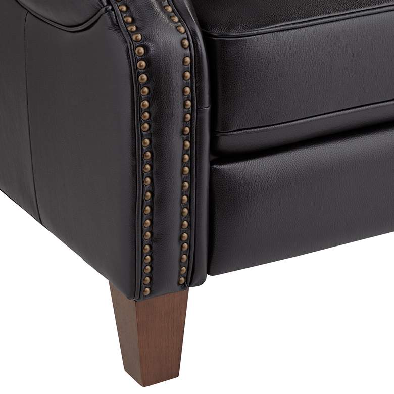 Image 6 Margaret Livorno Chocolate Black Leather Pushback Recliner more views