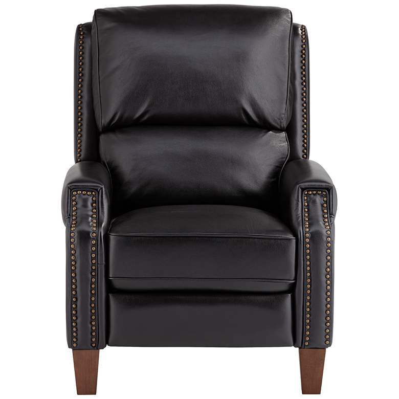 Image 7 Margaret Livorno Chocolate Black Leather Pushback Recliner more views