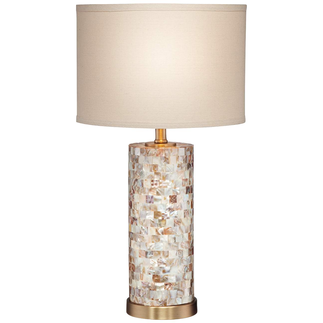 Margaret Mother of Pearl Cylinder Lamp with Table Top Dimmer - #89M69 ...