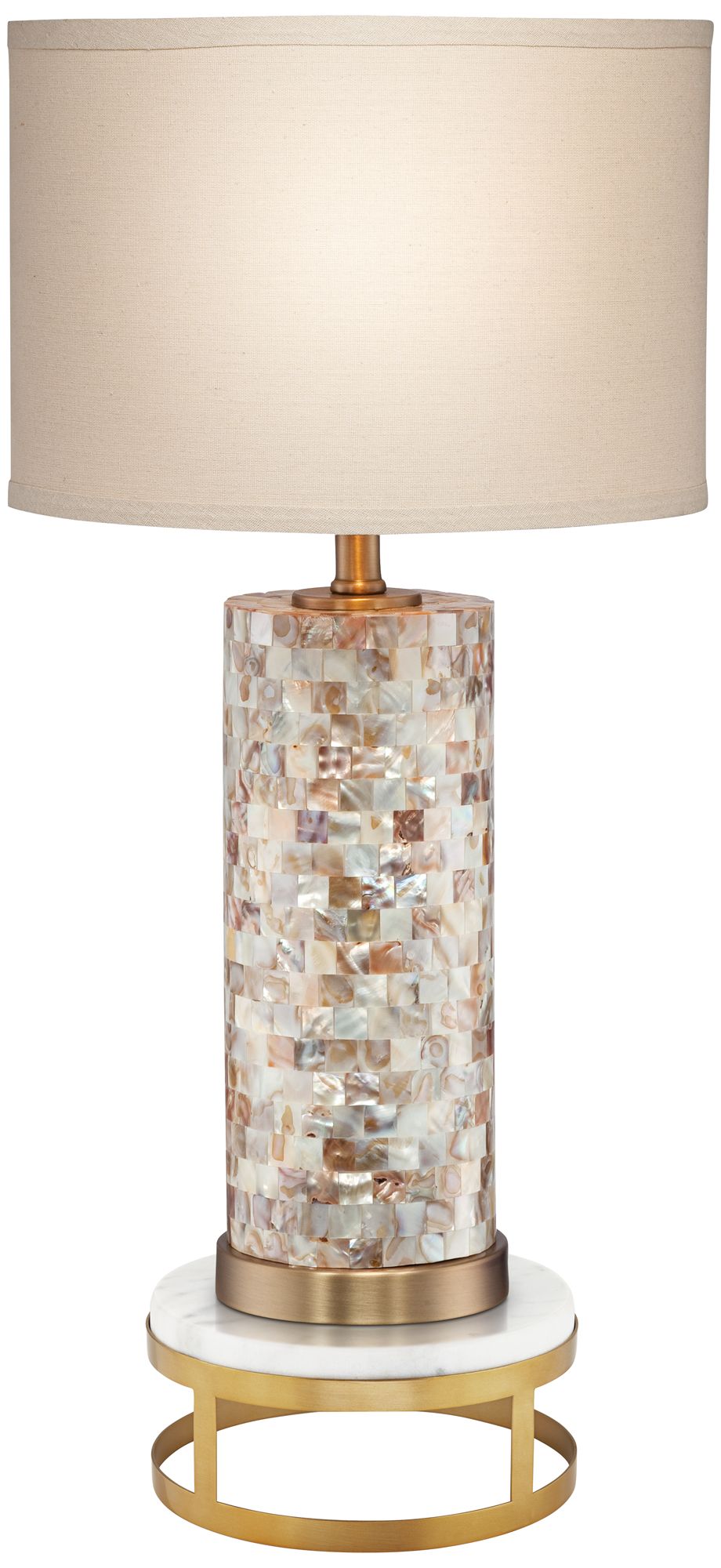 margaret mother of pearl tile cylinder table lamp