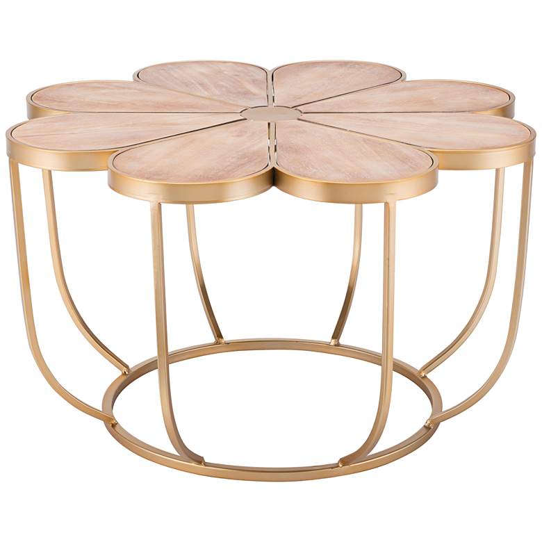 Image 1 Margarita 30" Wide Wood and Gold Finish Flower Accent Table