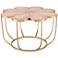 Margarita 30" Wide Wood and Gold Finish Flower Accent Table