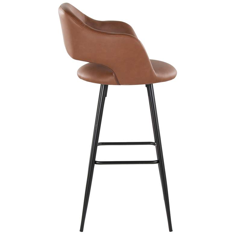 Image 4 Margarite Barstool in Brown Faux Leather by LumiSource Pair more views