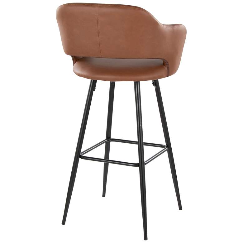 Image 5 Margarite Barstool in Brown Faux Leather by LumiSource Pair more views