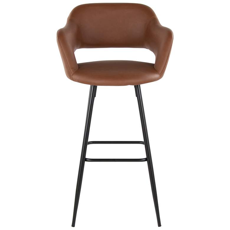 Image 7 Margarite Barstool in Brown Faux Leather by LumiSource Pair more views