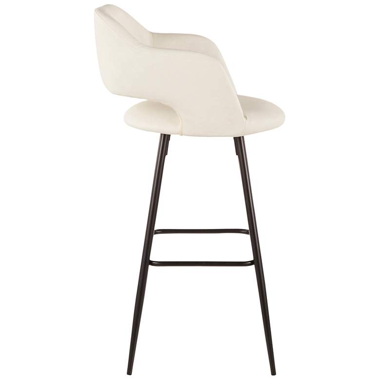 Image 2 Margarite Barstool in Cream Faux Leather by LumiSource Pair more views