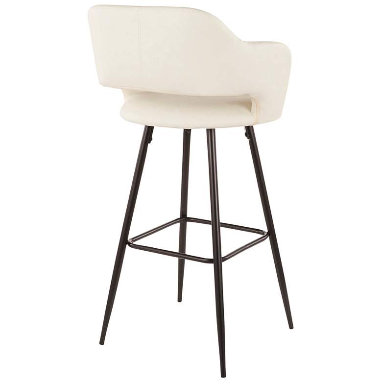 Image 3 Margarite Barstool in Cream Faux Leather by LumiSource Pair more views