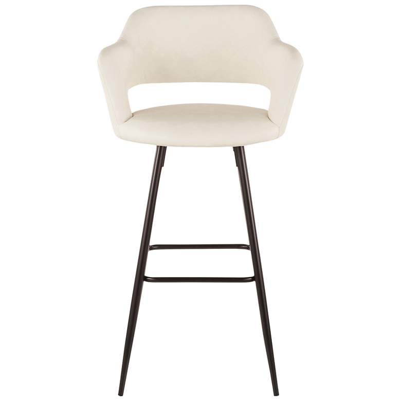 Image 5 Margarite Barstool in Cream Faux Leather by LumiSource Pair more views