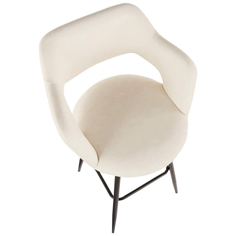 Image 6 Margarite Barstool in Cream Faux Leather by LumiSource Pair more views