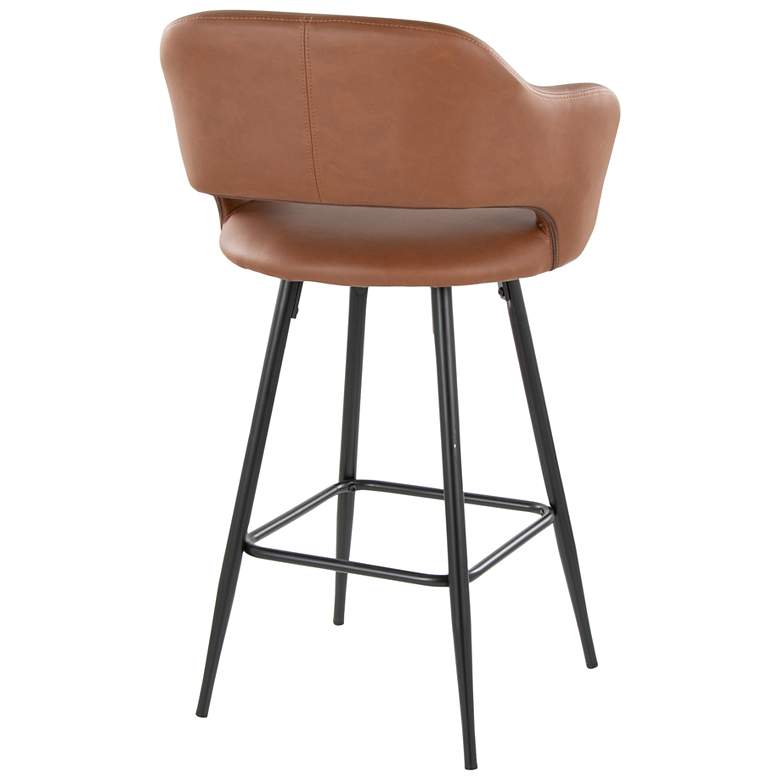 Image 5 Margarite Counter Stool in Brown Faux Leather by LumiSource Pair more views