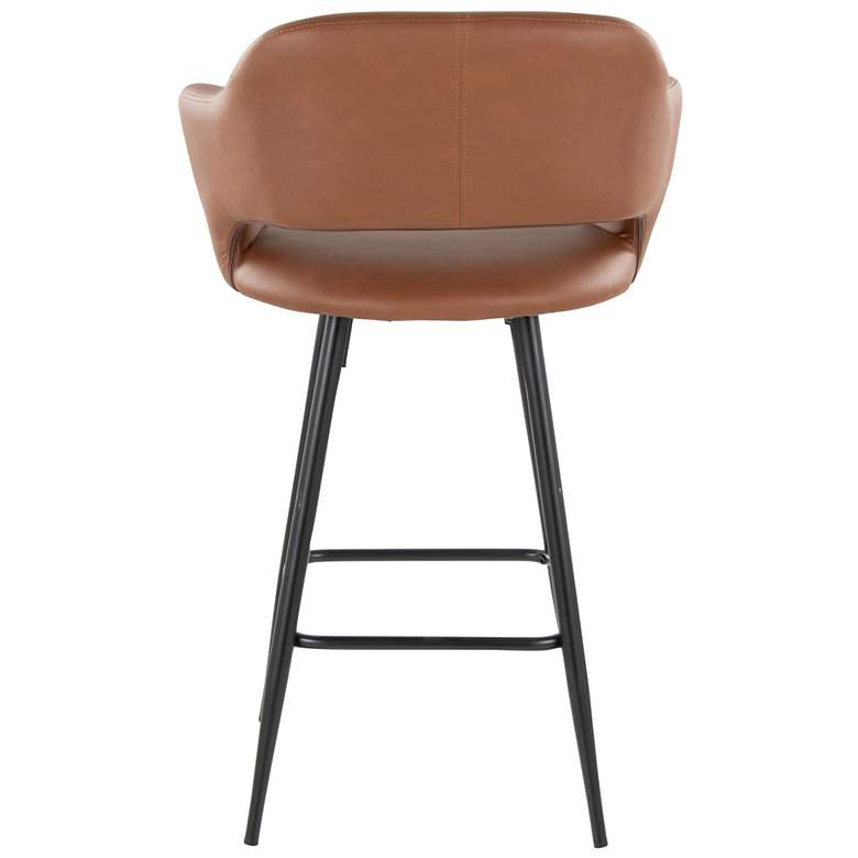 Image 6 Margarite Counter Stool in Brown Faux Leather by LumiSource Pair more views