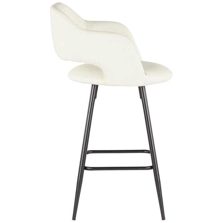 Image 4 Margarite Counter Stool in Cream Faux Leather by LumiSource Pair more views